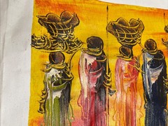 ORIGINAL Oil Acrylic PAINTING On Canvas Signed By Sawe Tribal Masai Art 9×9