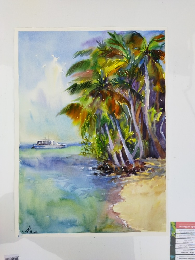 Hawaii painting, Original landscape impressionism art, seascape wall art