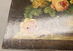 Ludwig Deffner 15×19 Antique Oil Painting Detailed Still Life Flowers in Vase
