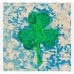 St. Patrick’s Day Gift Original Clover Painting Unique Irish Symbol for Wall