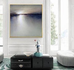 Painting Sky Abstract Painting Oversize Wall Art Blue Sea Painting Seascape