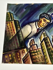 Antique Painting WW2 War Russia America WPA Sylvia Ludins Jewish Holocaust NYC