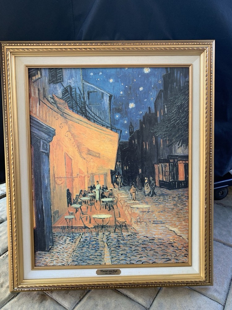 Framed Masterpiece Collection On Canvas Vincent Van Gogh Cafe Terrace At Night