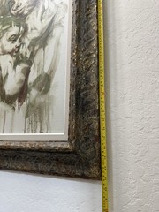 Vintage Hyacinthe Kuller Oil Painting Mother & Child Gold Leaf Frame 1966