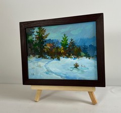 Oil Painting In The Snowy Forest Y. Suprunchuk Unframed Original nAAA4315