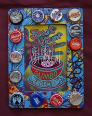 BE NICE OR LEAVE Shut up and Eat Gumbo New Orleans Louisiana Folk Art by DR. BOB