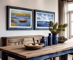 Seascape Painting Original Oil Artwork Low Tide Nautical Art 18×24 Fishing Boat