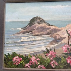 Oregon Beach Coast Painting Landscape American Listed Violet Parkhurst Vintage