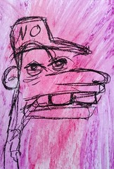 Painting Portrait – Abstract Modern Art – Oil Chalk A4 Paper – Modern Art