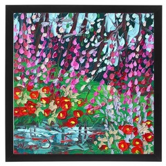 8×8 Original Oil Painting Floral Textured Hand Painted Wall Decor