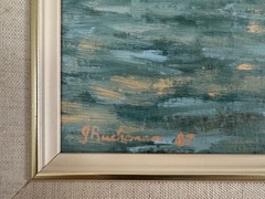 “Apollo Bay Harbor” Seascape Oil Painting Australian Artist John Buchanan (1987)