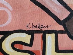 Original Canvas Bathroom Painting of Pig „Remember To Flush“ 11″x14″ K. Badger