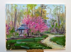 Original Artwork 12”x16” Oil On Canvas Panel Citizens Park By Tadeusz Seidel
