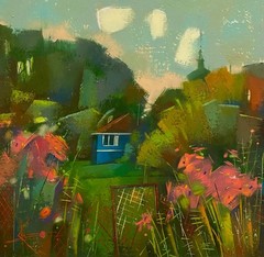 Oil painting Home Ukrainian painter Canvas Unframed Decor original landscape