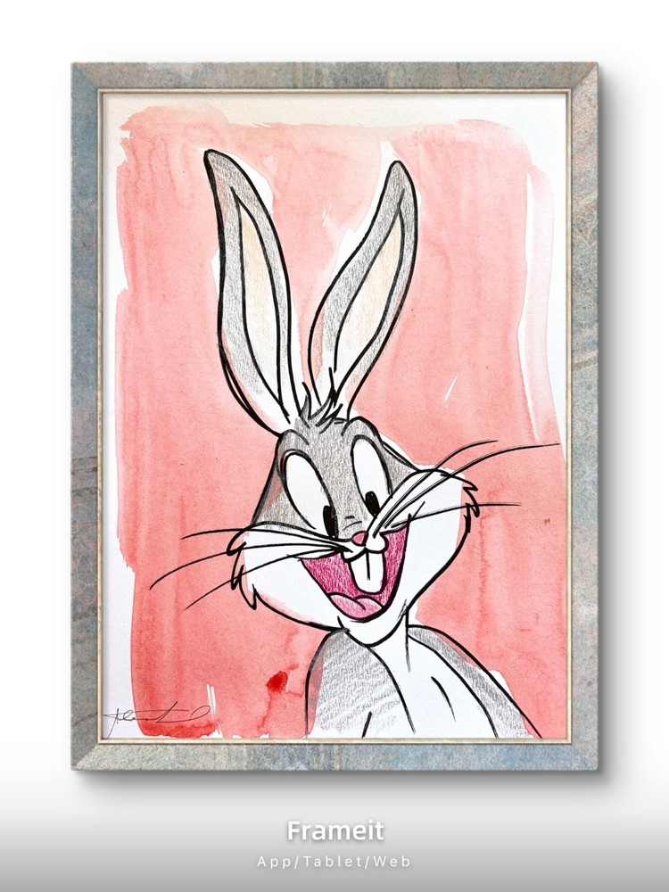 Original Bugs Bunny 2 Painting By Alannah Dyer- Acrylic 9×12 in. Looney Tunes TV
