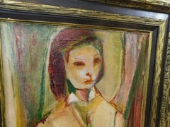 LARGE 1957 FAUVIST BAY AREA FIGURATIVE EXPRESSIONIST SCHOOL Oil PAINTING – KEITH