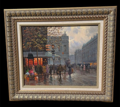 Emilio Payes original painting Listed artist Paris Street scene Notre Dame