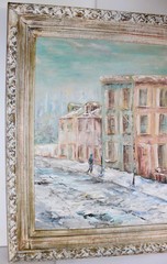 MAXINE BUNNELL VINTAGE LARGE OIL PAINTING CANVAS SIGNED TYSON STREET BALTIMORE