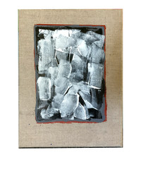 Untitled Abstract By Paul Dan Kinslow Black & White Study 12×9 Acrylic on Linen