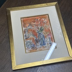 François Federle Original Painting “Les Coquelicots” Framed With Certification