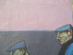 Mid Century Painting Portrait Urban Wpa Style American Regionalism Modernism Oil