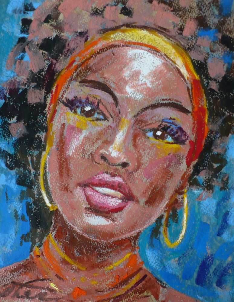 Woman Crayon Impressionism Painting Dorothy Laz