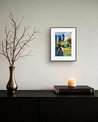 Park 5×7 Urban Watercolor Painting Landscape Fine Art Wall Decor