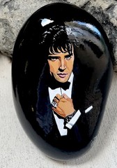 Elvis Presley Hand Painted Beautifully On A Large rock 7x5x2