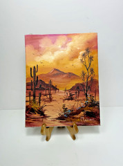 Palencia Mexican South West Desert Scene Original Oil Canvas Landscape Painting