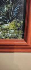 BEAUTIFUL VINTAGE OIL ON BOARD PAINTING SIGNED BY DARIN LANDSCAPE 30X37″ FRAMED