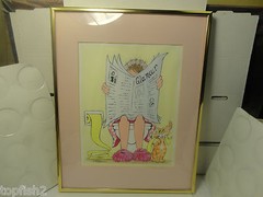 Lenore Masterson Cartoon Painting ‚Glamour‘, 11 1/8″ X 14 1/2″ (Used/EUC)