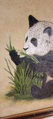 Panda Oil/Acrylic paintings original Framed animal Nature 24″x26″ signed Cooper