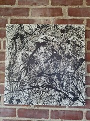 Original Abstract Action Painting jackson pollock style signed Canvas Art