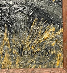 1962 Oil on Canvas Painting “Chinese Masonic Temple“ by Andrew William Vachon SJ