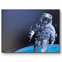 SAMATOWIC Original Astronaut Abstract 12×16 Hand Painted Signed Fine Art 547
