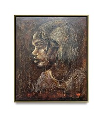 Hungryartist -Original Painting of Tribal Women on Canvas 20×24 Framed