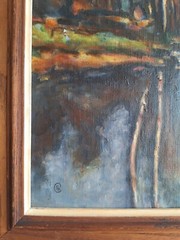 Landscape Oil Painting on Canvas signed with monogram CEB