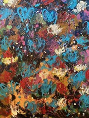 Colourful Floral Abstract Impressionist Painting Large Art On Canvas Modern Art