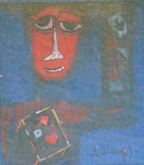 ALFONSAS DARGIS VINTAGE MODERN ABSTRACT OIL PAINTING LITHUANIAN ARTIST
