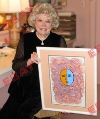 Original Phyllis Diller Signed Mixed Media Artwork “Yiya” Framed