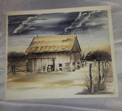 Original Water Color By Don Kergarise Barn Fulton Co Indiana Painting On Paper
