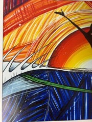 Laid Back at Dawn Surf Art by Bob Langston, Signed 18×24 Print 2014