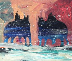 Beautiful Acrylic on Canvas by Santa Fe Artist Pablo Milan Title: Winter Snow