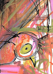 ACEO ATC CARD „Alleyway Crocadille“ REASOR Original Abstract Painting 2.5×3.5