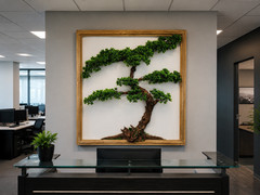 Large 3D Wooden BONSAI Art 110×117 cm – Handmade, Natural Wood, LED