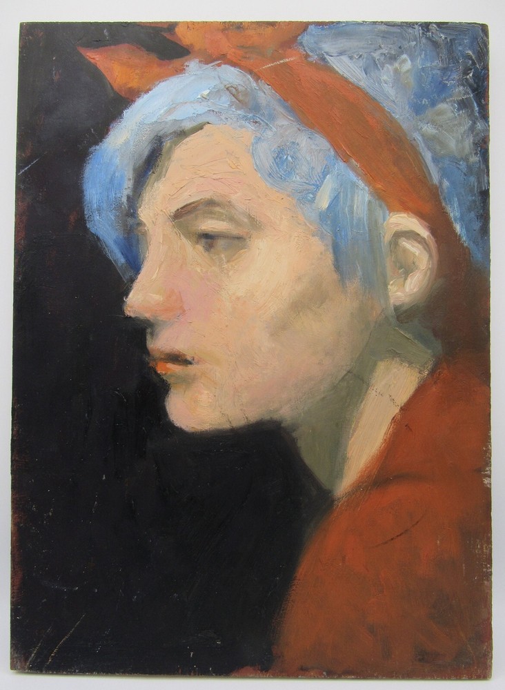 Signed oil painting impressionist portrait study Richard Lincoln 11×15” 2 sided