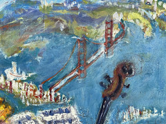 Renée HALPERN (1914-? ) School of Paris – Golden Gate Bridge Oil on Canvas