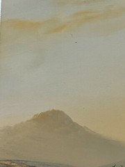American West Landscape Watercolor Study Painting Thomas Moran Initialed TM