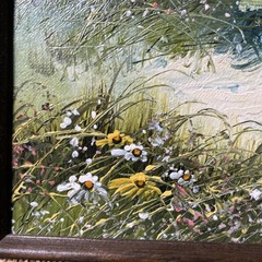 Vintage Original Oil Painting Canvas Framed SeagullGirl Seashore J.Fenton 13”x11