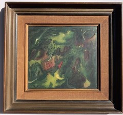 Penn (Mid 20th Century) Beautiful Abstract Avant-Garde Surrealism Oil Painting